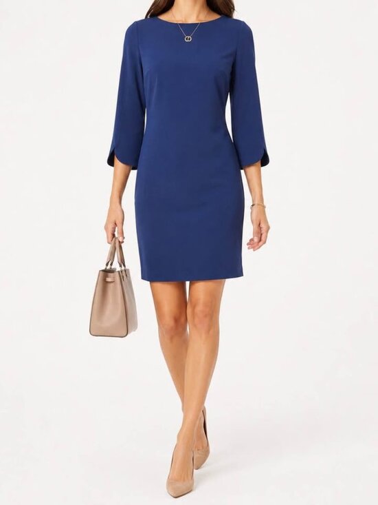 Isabel & Nina Dresses & Skirts - Navy 3/4 Sleeve Professional Neutral Dress | Classic Corpcore Workwear [sz 12]